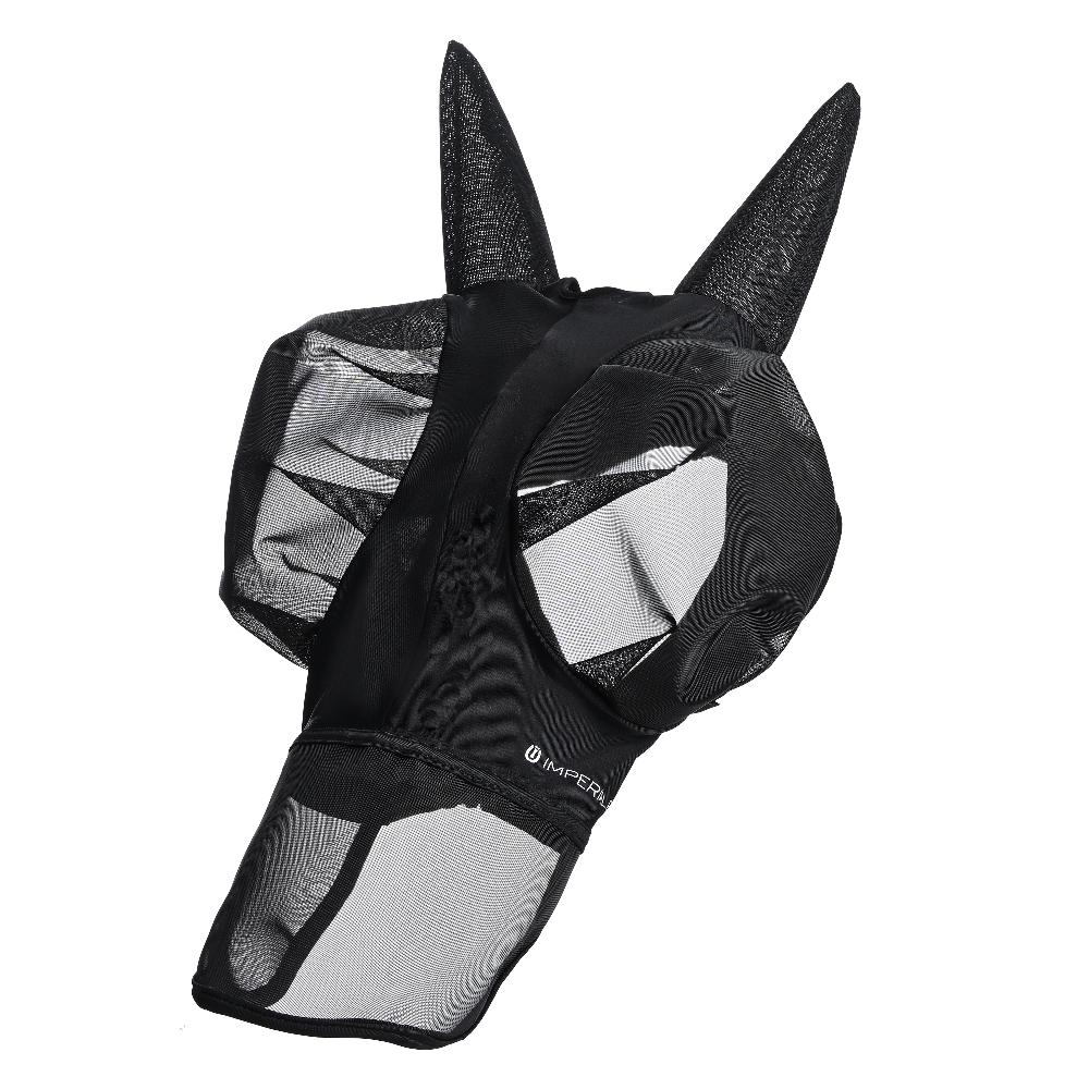 Imperial Riding Flymask With Nose Trail Ride - Black