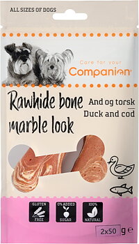 Companion meat wrapped rawhide bone - duck & cod