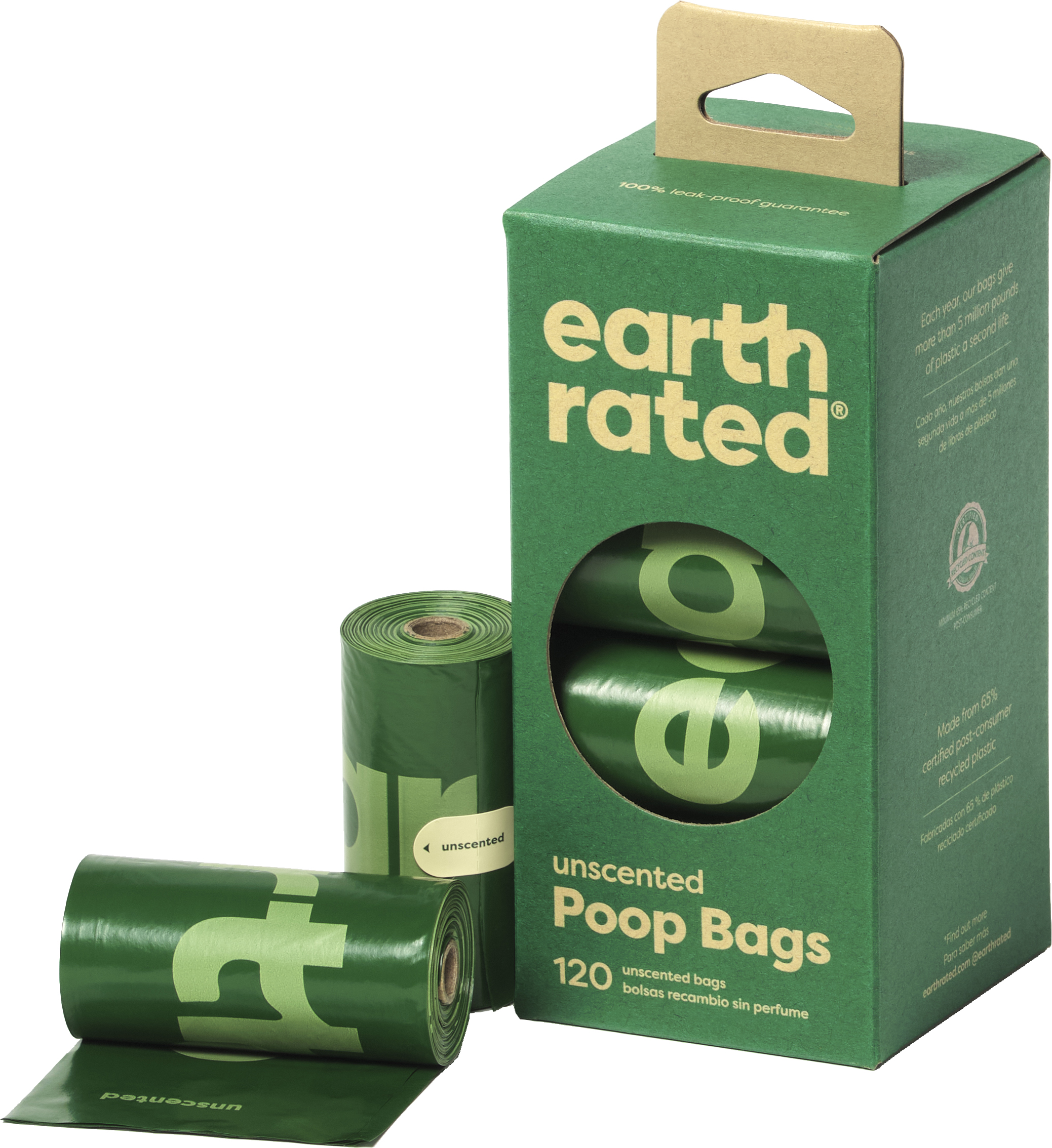 Earth Rated Eco-Friendly Hundbajspåsar, 8 Rullar - Doftfri - Grön - 2