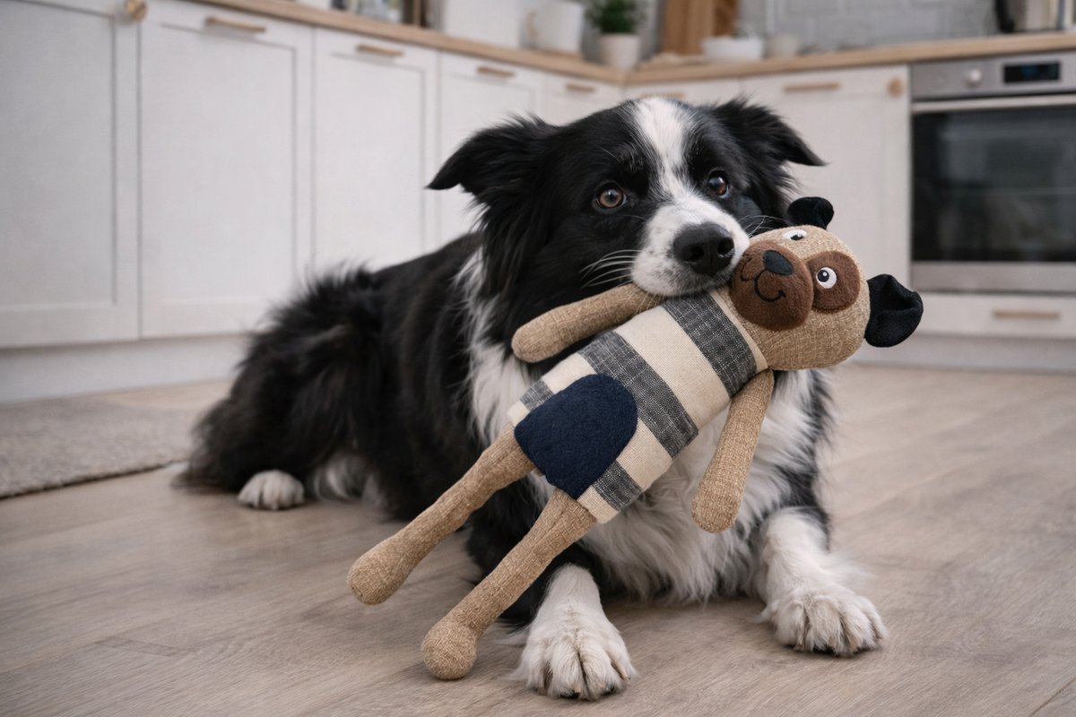 Companion denim patchwork toy, dog - 3