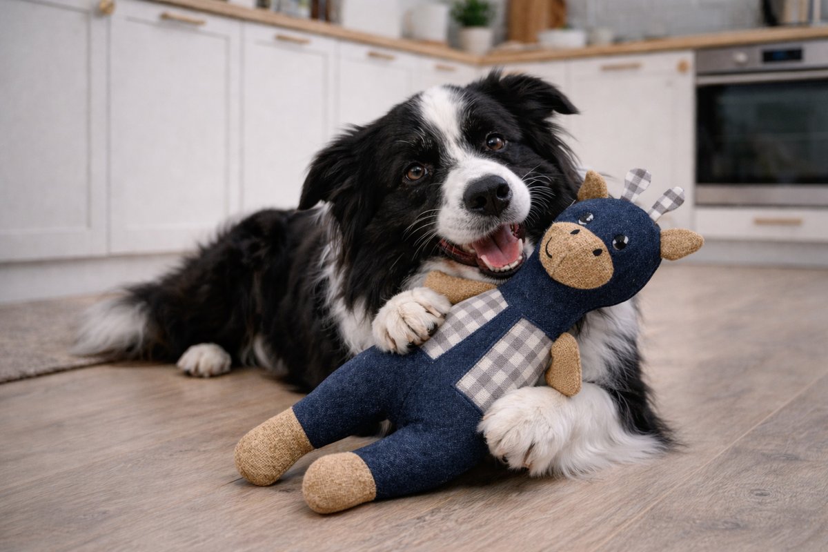 Companion denim patchwork toy, giraffe - 3