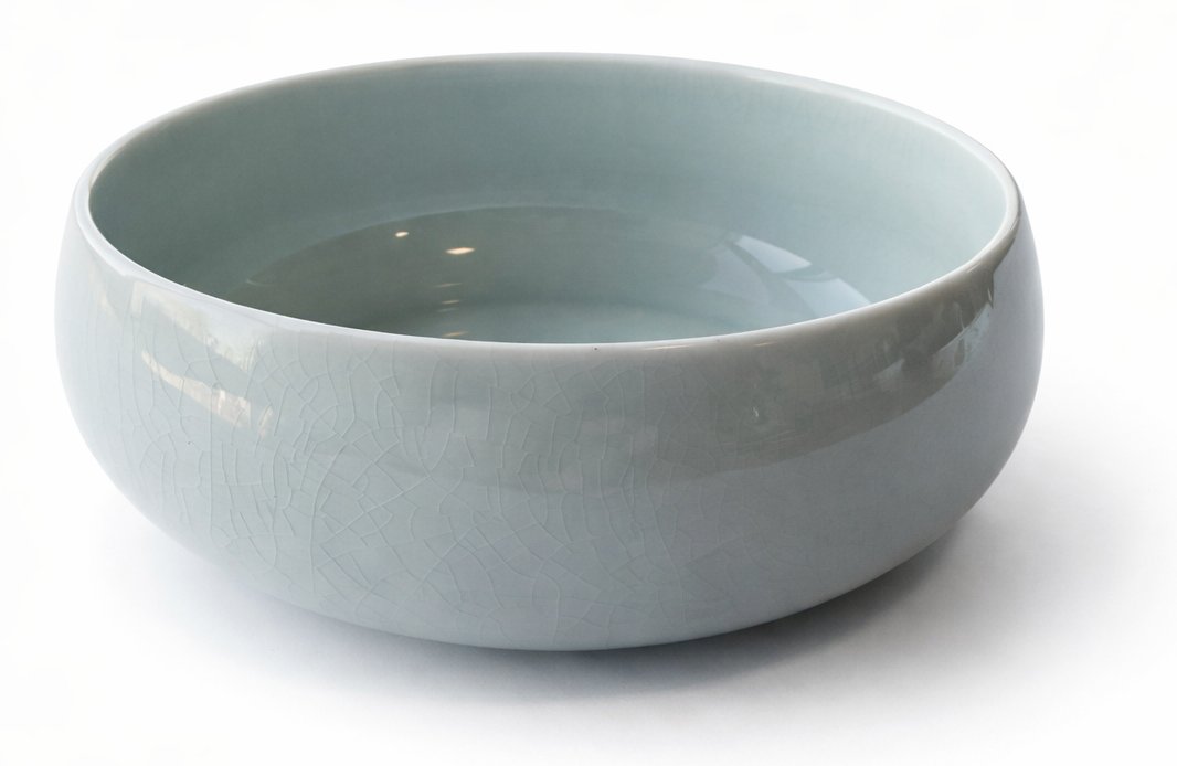 Companion Gebogener Hundenapf, Craquelé-Glasur - Grey