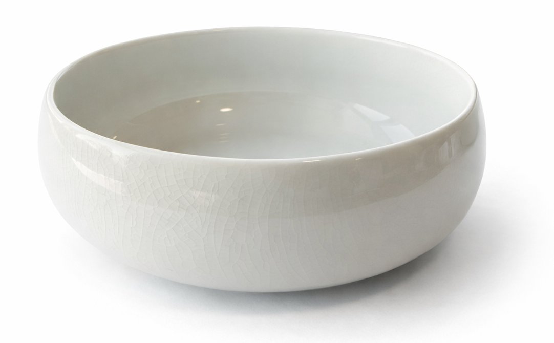 Companion Gebogener Hundenapf, Craquelé-Glasur - White