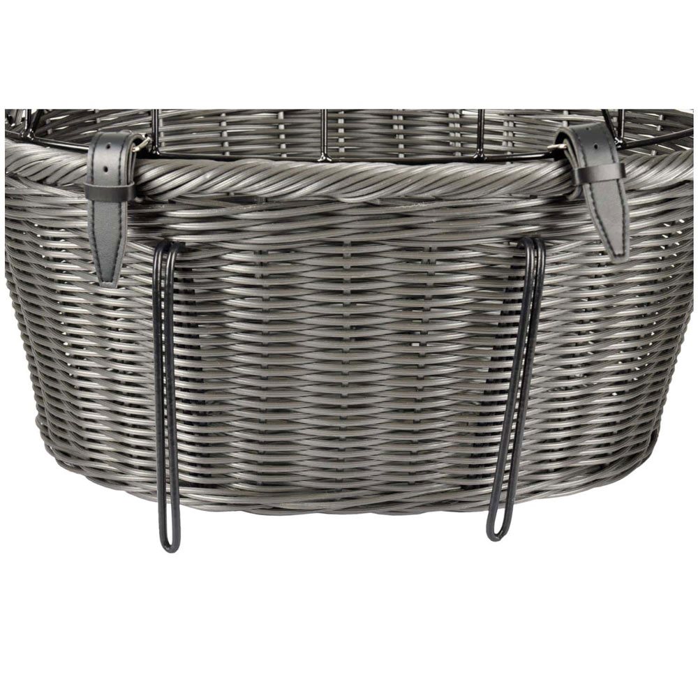 Flamingo Bicycle Basket for Handlebars Faux Rattan 44×33×28 cm – Grey - only this copy