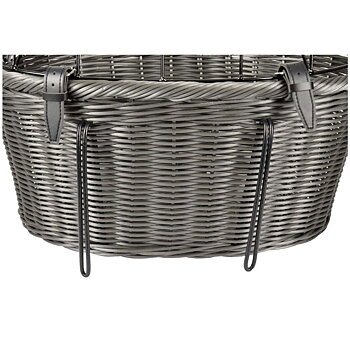 Flamingo Bicycle Basket for Handlebars Faux Rattan 44×33×28 cm – Grey - only this copy