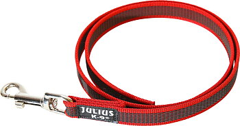 Julius-K9 Color&Gray Super-Grip Leash Without Handle, - Red/Grey, 3 m