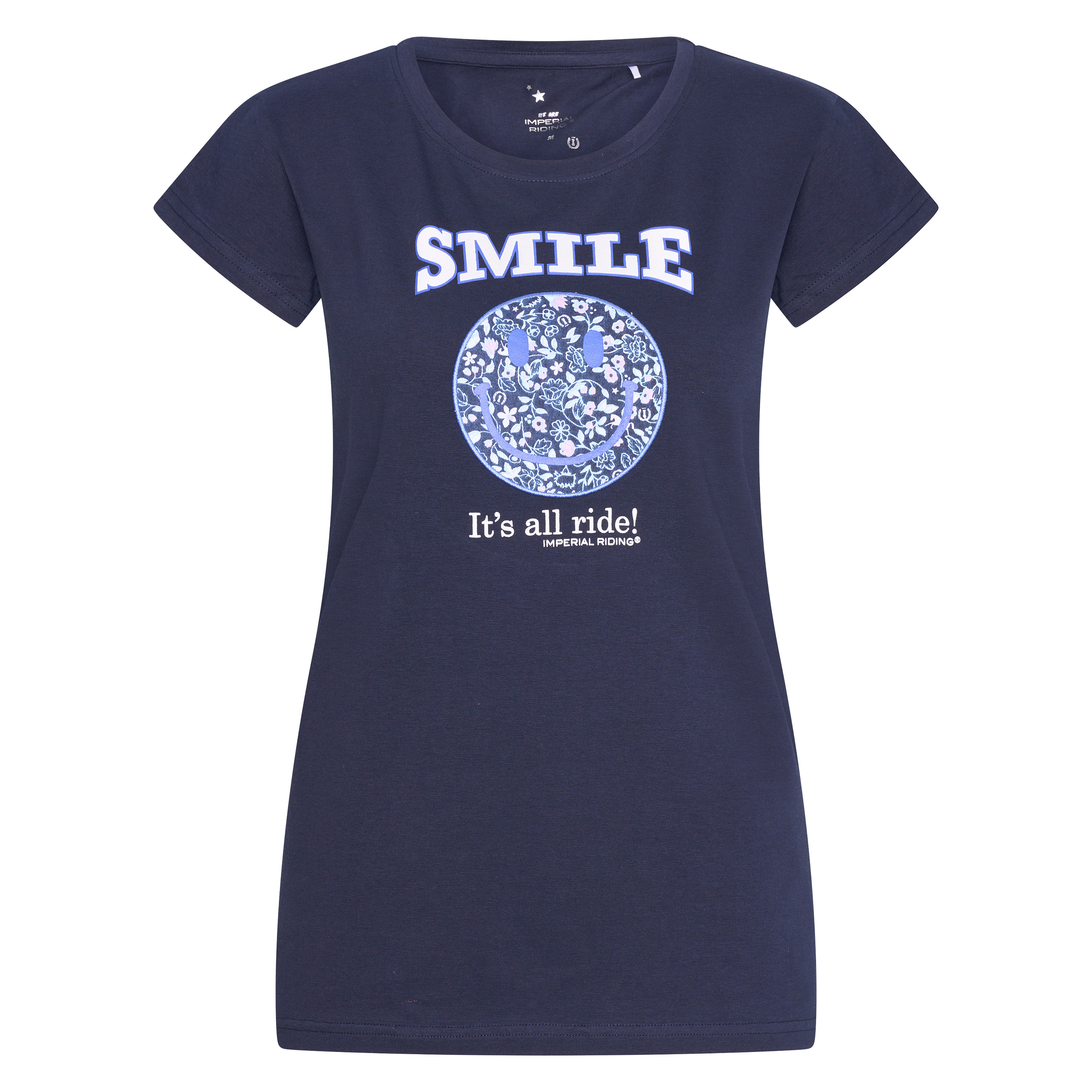 Imperial Riding T-shirt Smiley Flowers Navy - 4