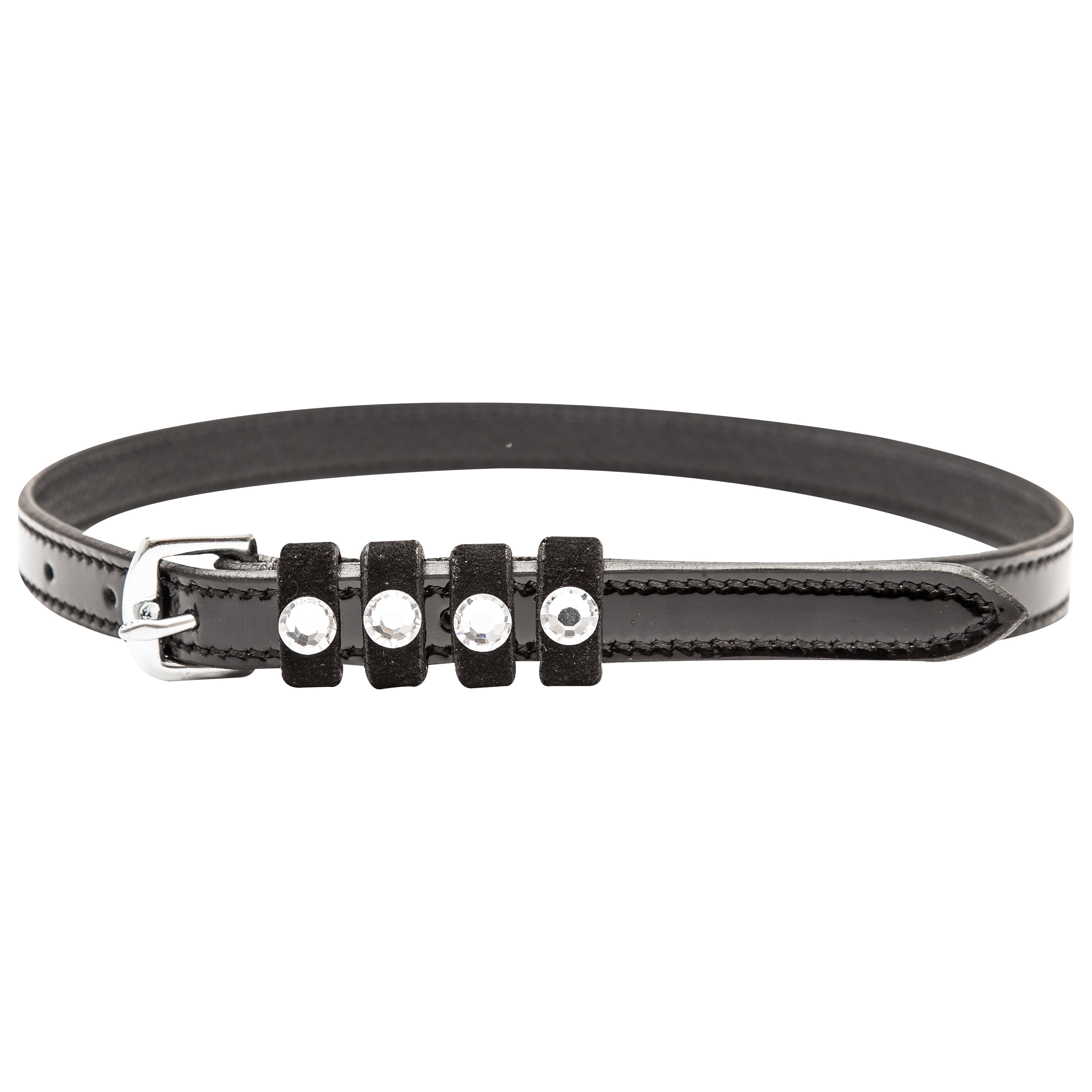 Imperial Riding Kannusremmit nahka Pardouz Black lack-Chrystal