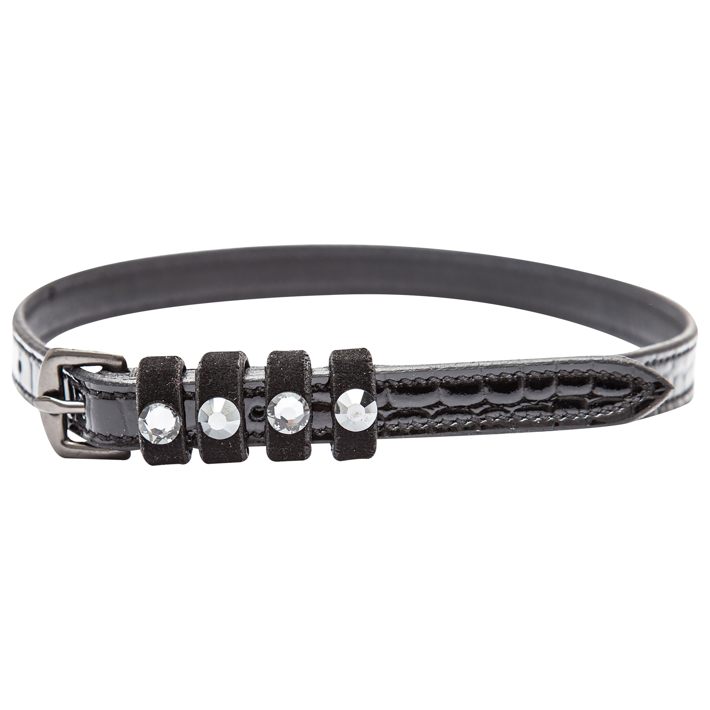 Imperial Riding Kannusremmit nahka Pardouz Black-Black Croco