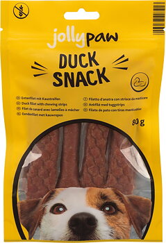 Jolly Paw Duck Snack, with rawhide