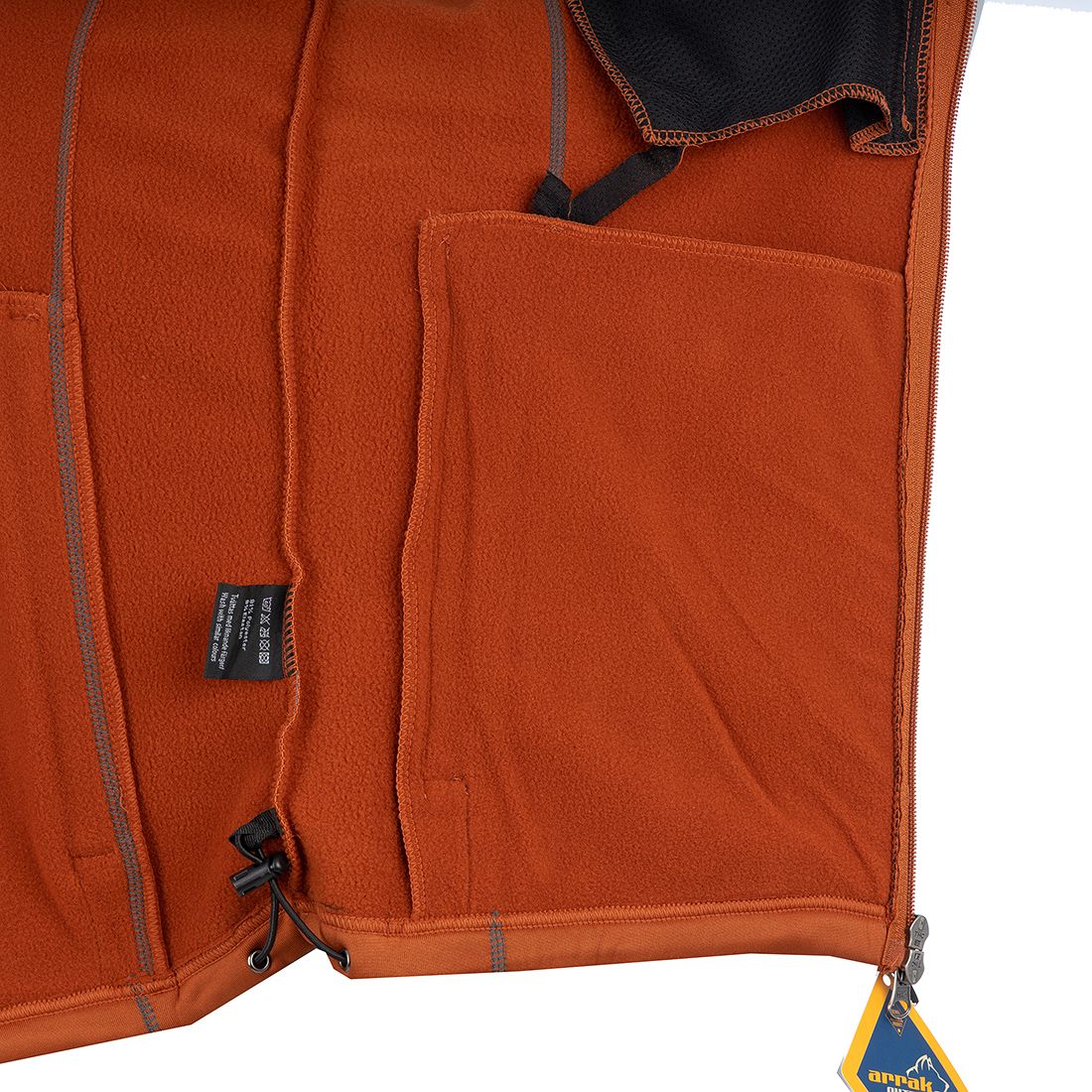Arrak Outdoor Powerfleece-genser for menn - Burnt Orange - 5