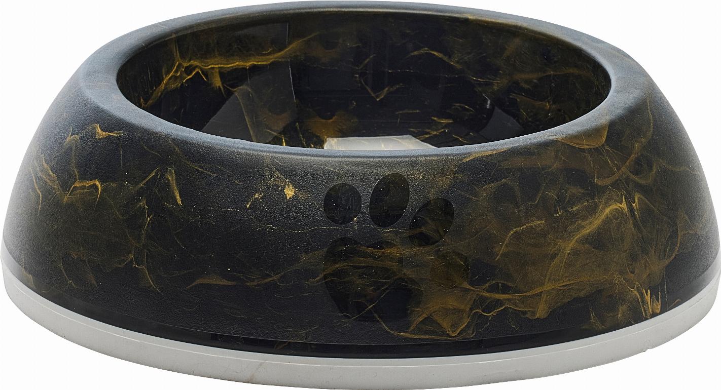 Savic Delice Matskål i Plast - Svart/Guld Marmor (0,3 L)