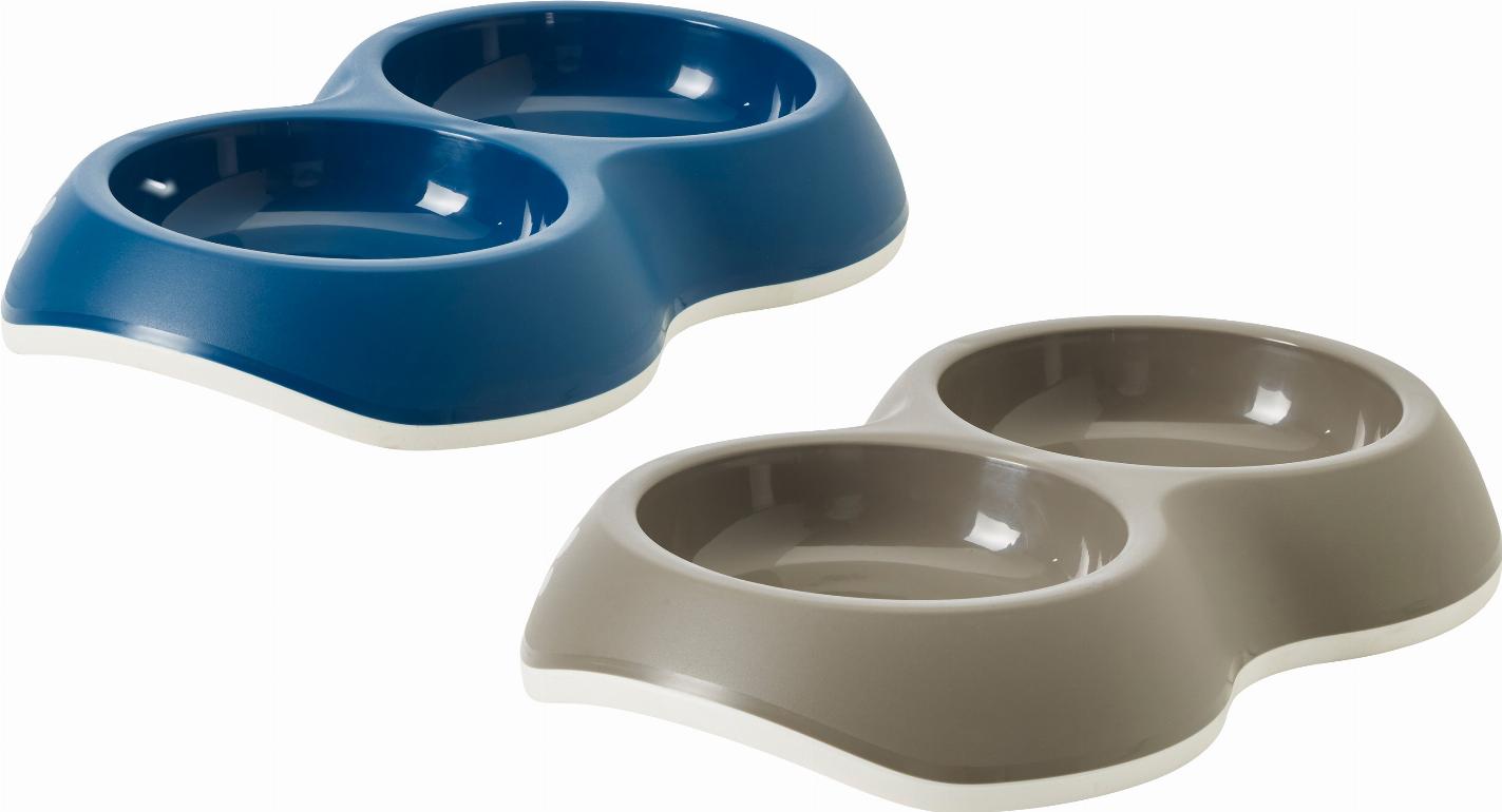 Savic Delice Dubbel Matskål i Plast - Blandade färger 2 x 0,2 ltr