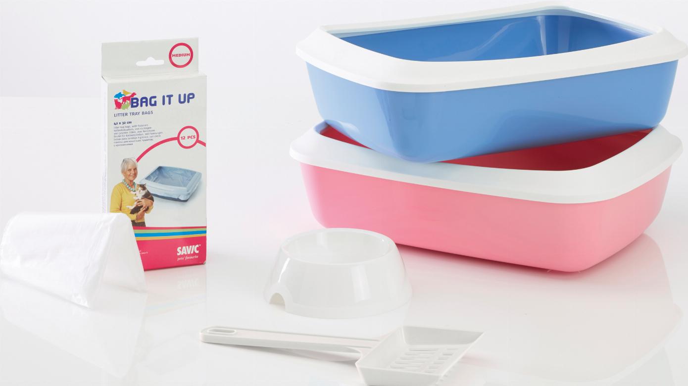 Savic Iris Startpaket för Kattungar - Blå 43x31x12,5 cm