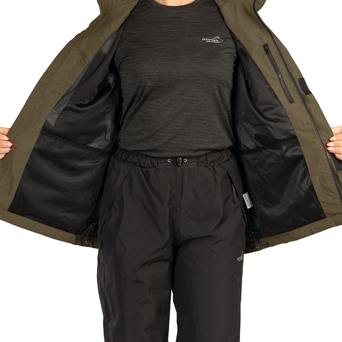 Arrak Outdoor Arrak regnjakke dame - oliven - 4