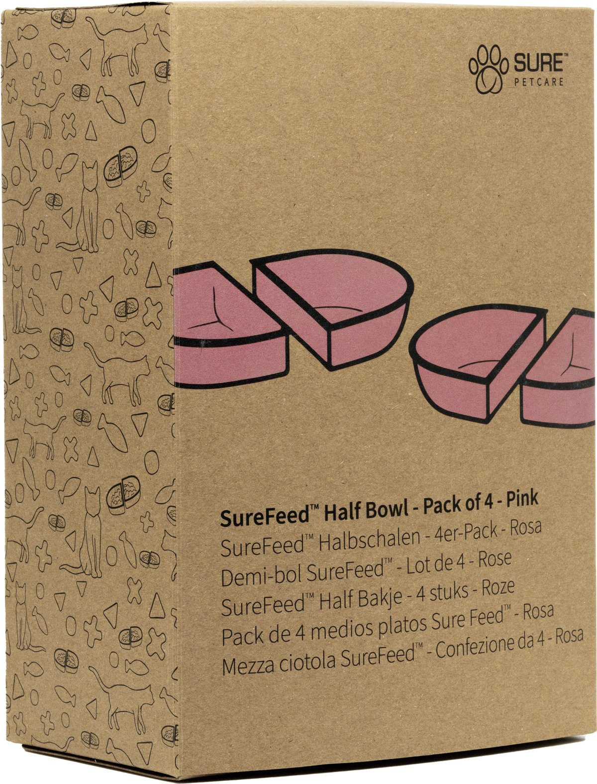 Sure Petcare Surefeed half bowl - 4 pcs. - Pink - 4