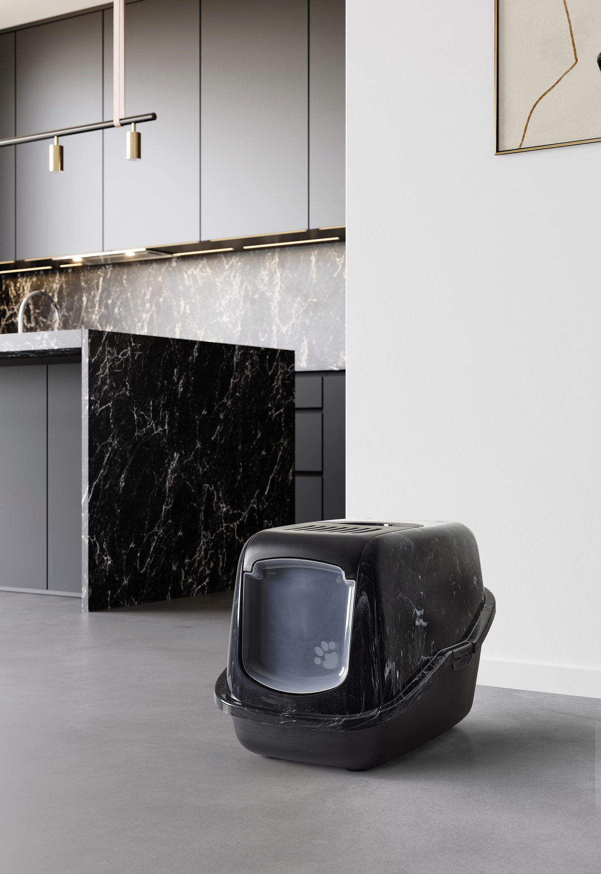 Savic SAVIC Nestor Marble Katzentoilette - Black/White - 7
