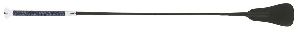 WHIP & GO Soft Picot Riding Crop Ridspö Svart/Royal Blue - 65 cm long