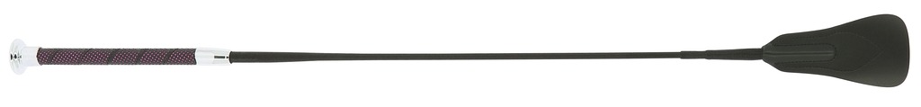WHIP & GO Soft Picot Riding Crop Ridspö Svart/Rosa - 65 cm long