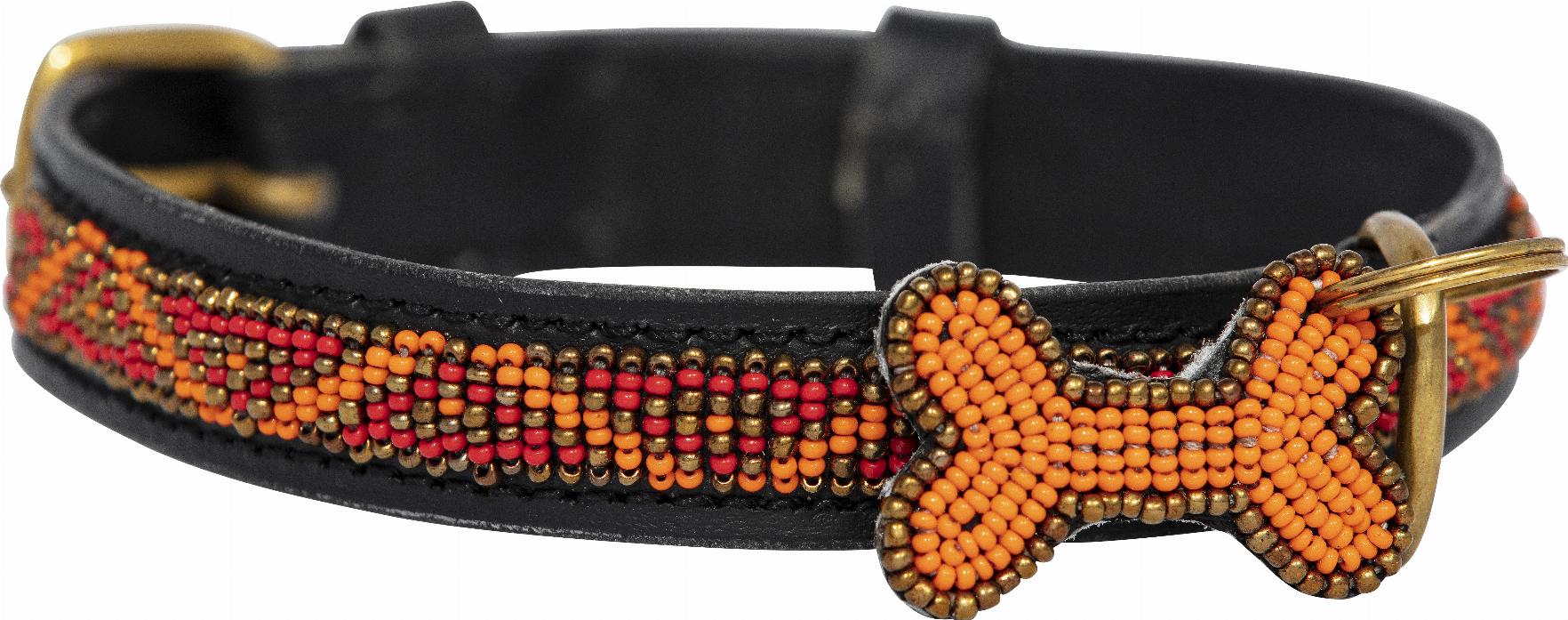 Kampuni Handgjort Hundhalsband Skinny Kabaka - Neon (M)