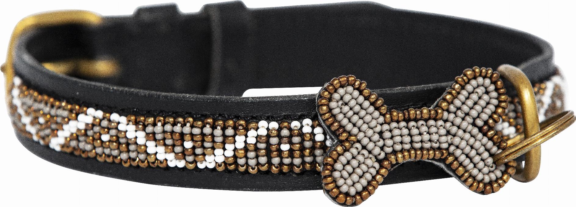 Kampuni Handgjort Hundhalsband Skinny Kabaka - Mist (M)