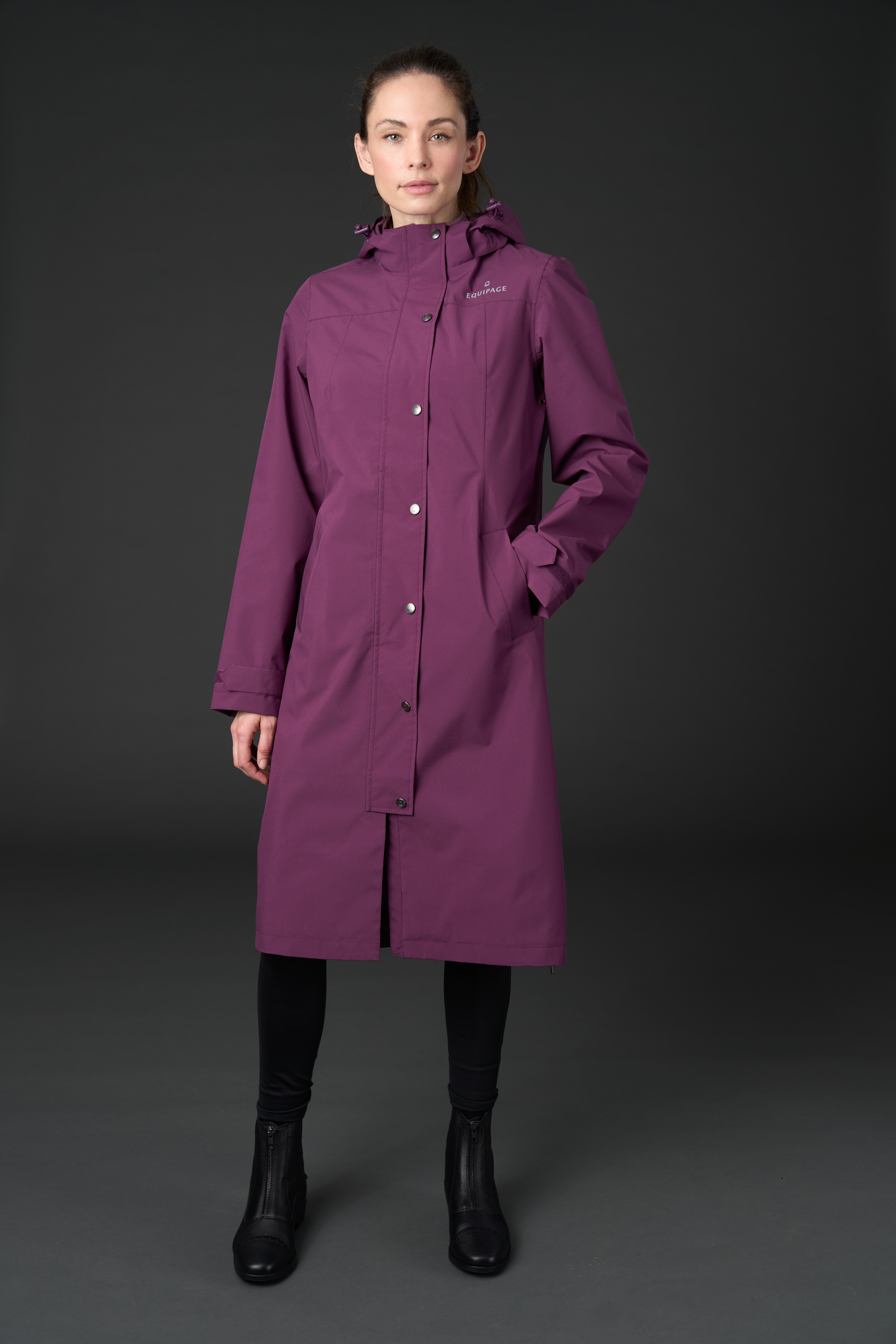 Equipage Heaven Pitkä Sadetakki - Italian Plum - 4