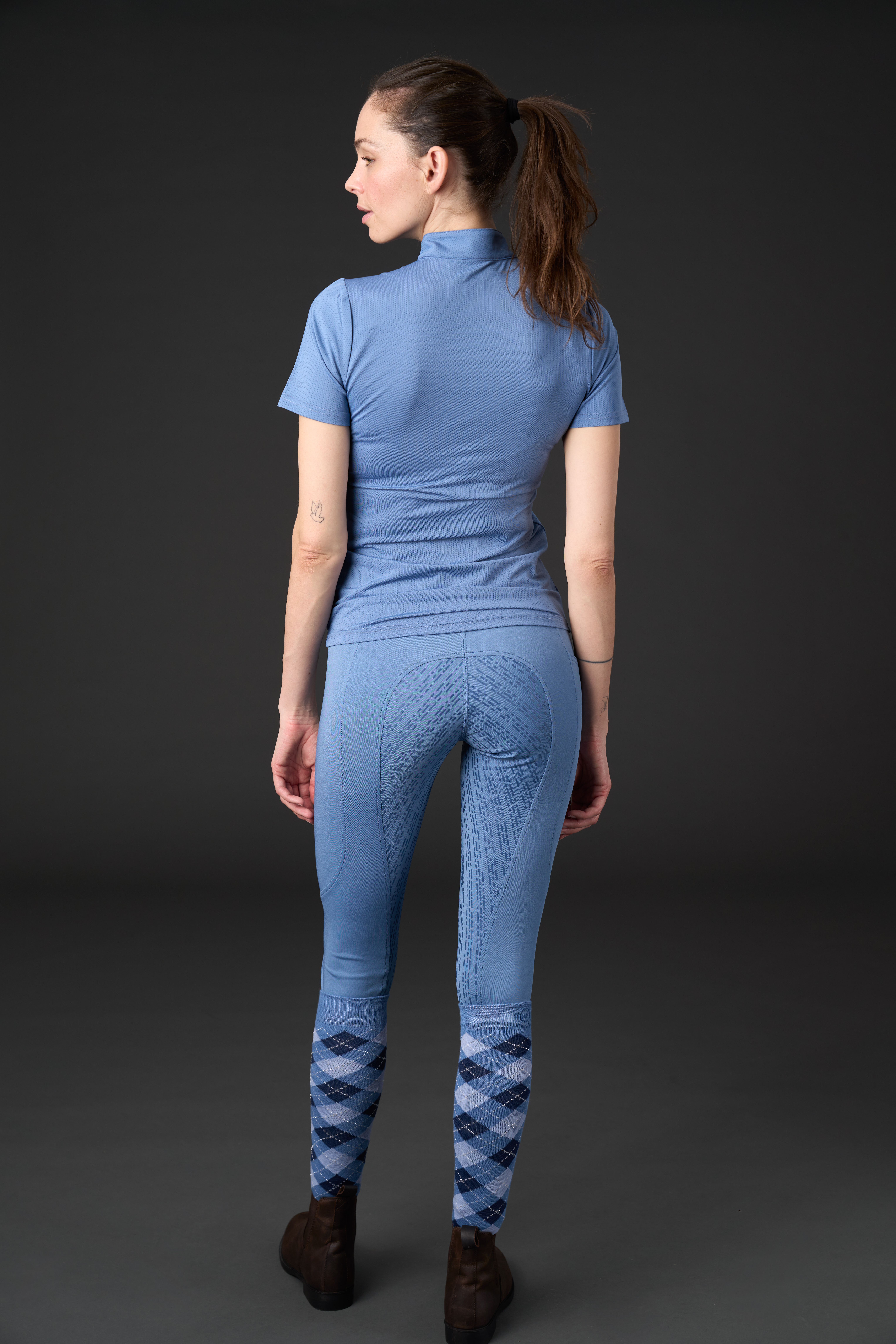 Equipage Hasty Half-zip Short Sleeve Riding Blouse - Coronet Blue - 4
