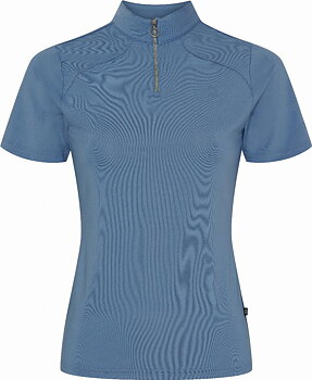 Equipage Hasty Half-zip Short Sleeve Riding Blouse - Coronet Blue