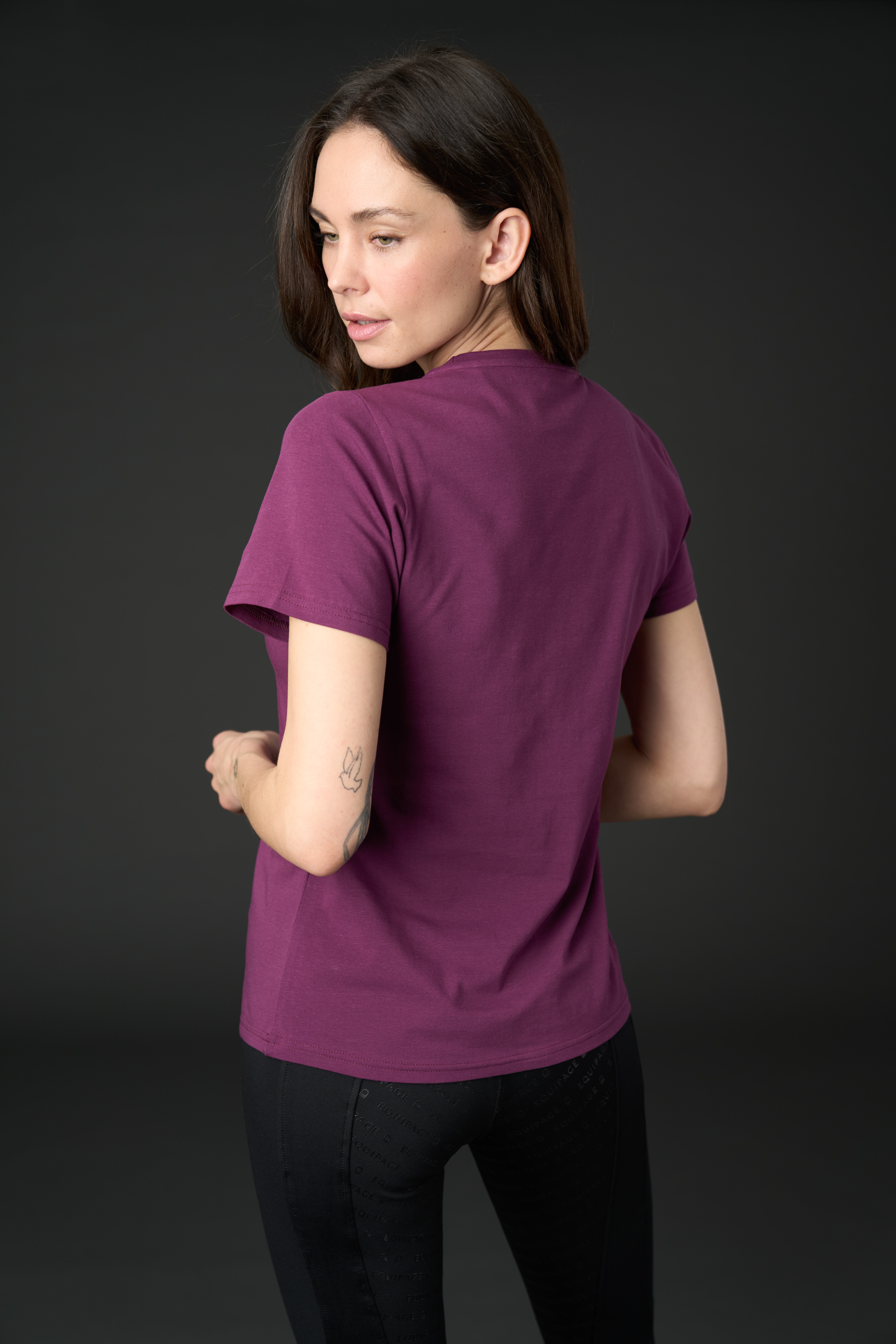 Equipage Telina Short Sleeve Riding Blouse - Italian Plum - 3