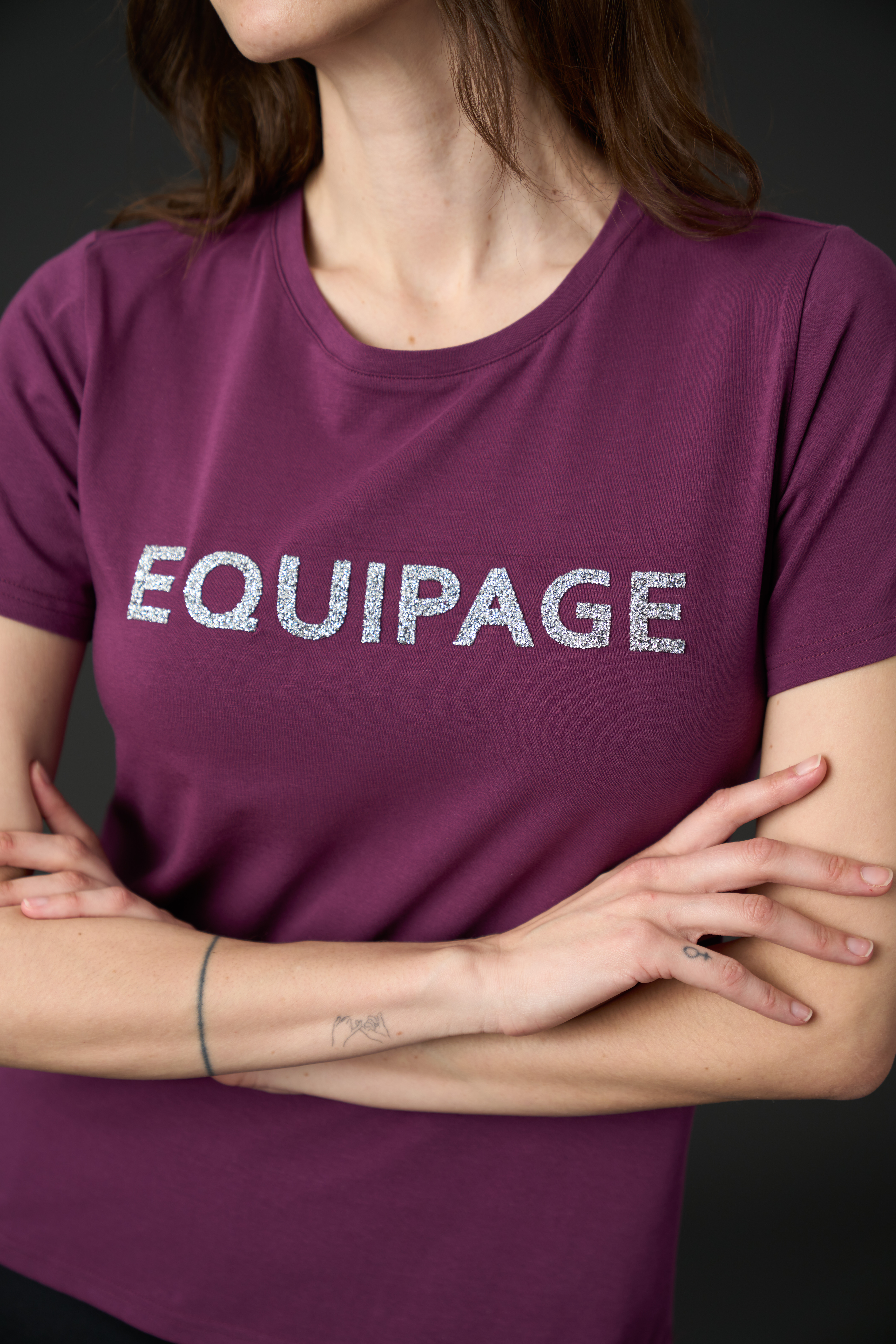Equipage Telina Short Sleeve Riding Blouse - Italian Plum - 4