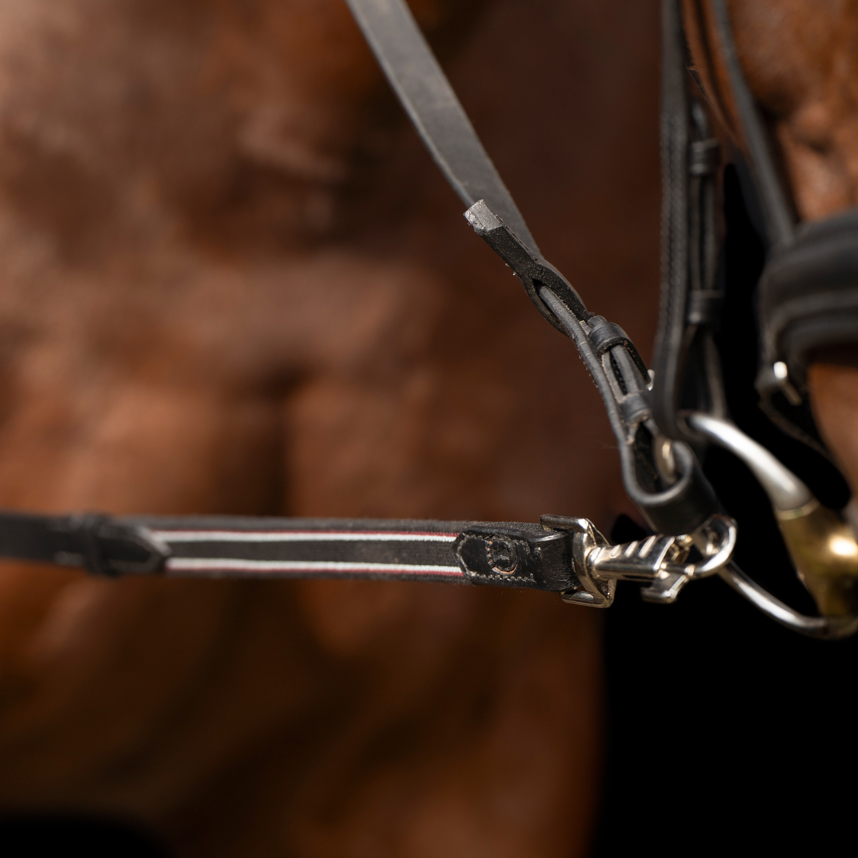 Side reins leather with elastic Black - 5