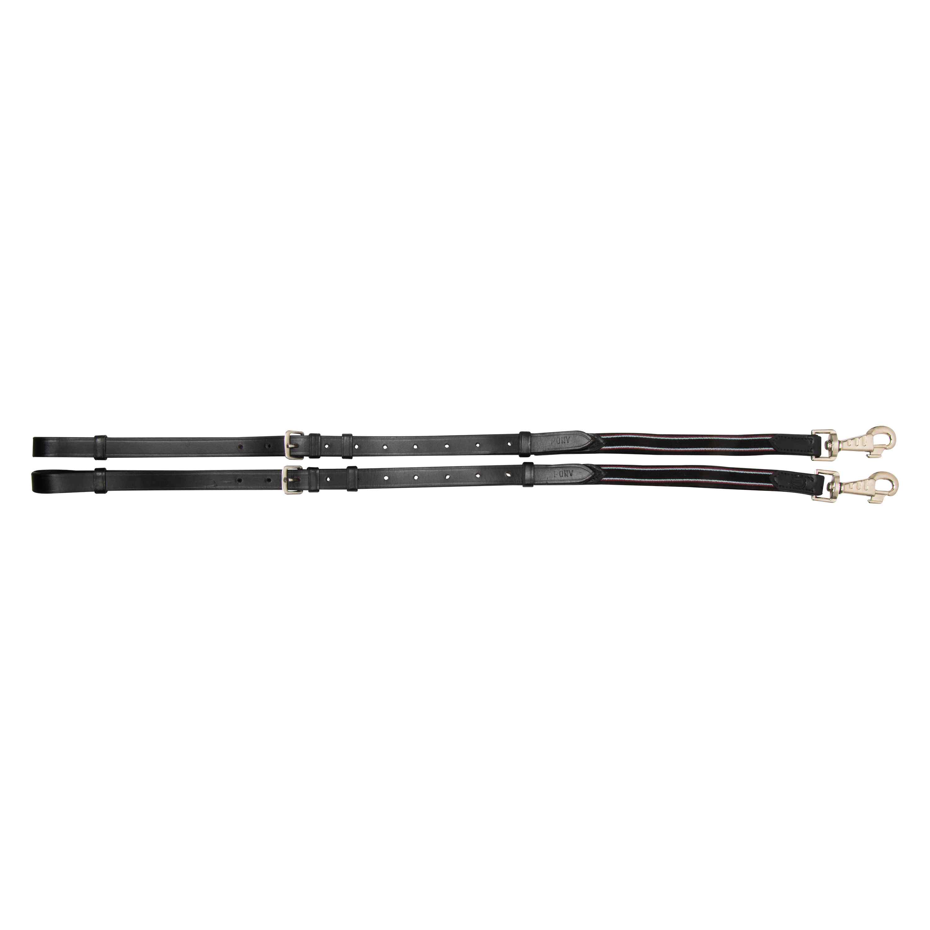 Side reins leather with elastic Black - 2