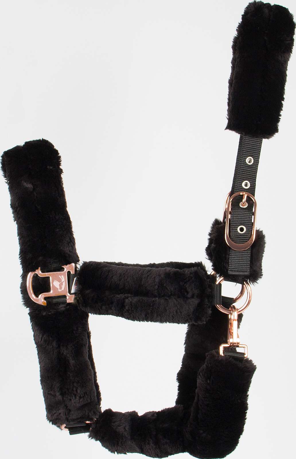 Halter from CATAGO in  sheepskin- available in 2 colors, Black - only this copy - 2