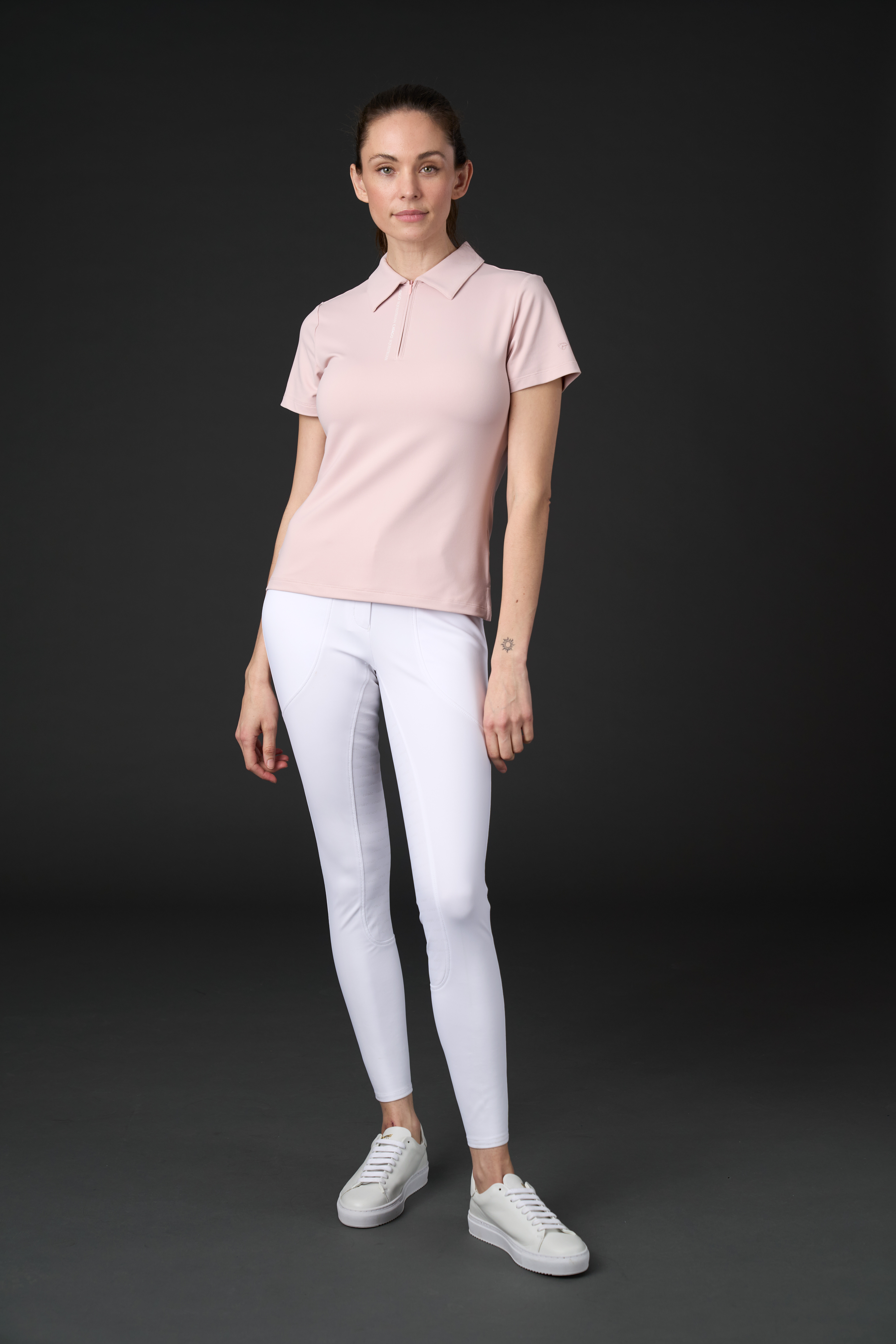 CATAGO Nash Zip Polo Short Sleeve Riding Blouse - Burnished Lilac - 4