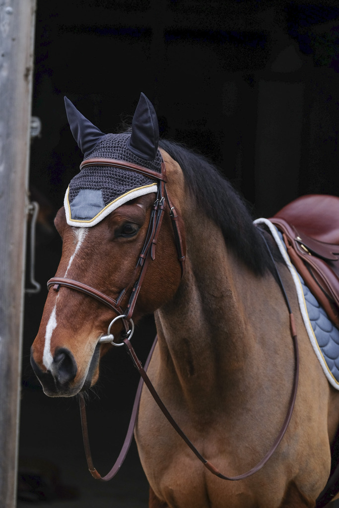 EQUITHEME 'Denim' Fly Mask Grey - Full size - 3