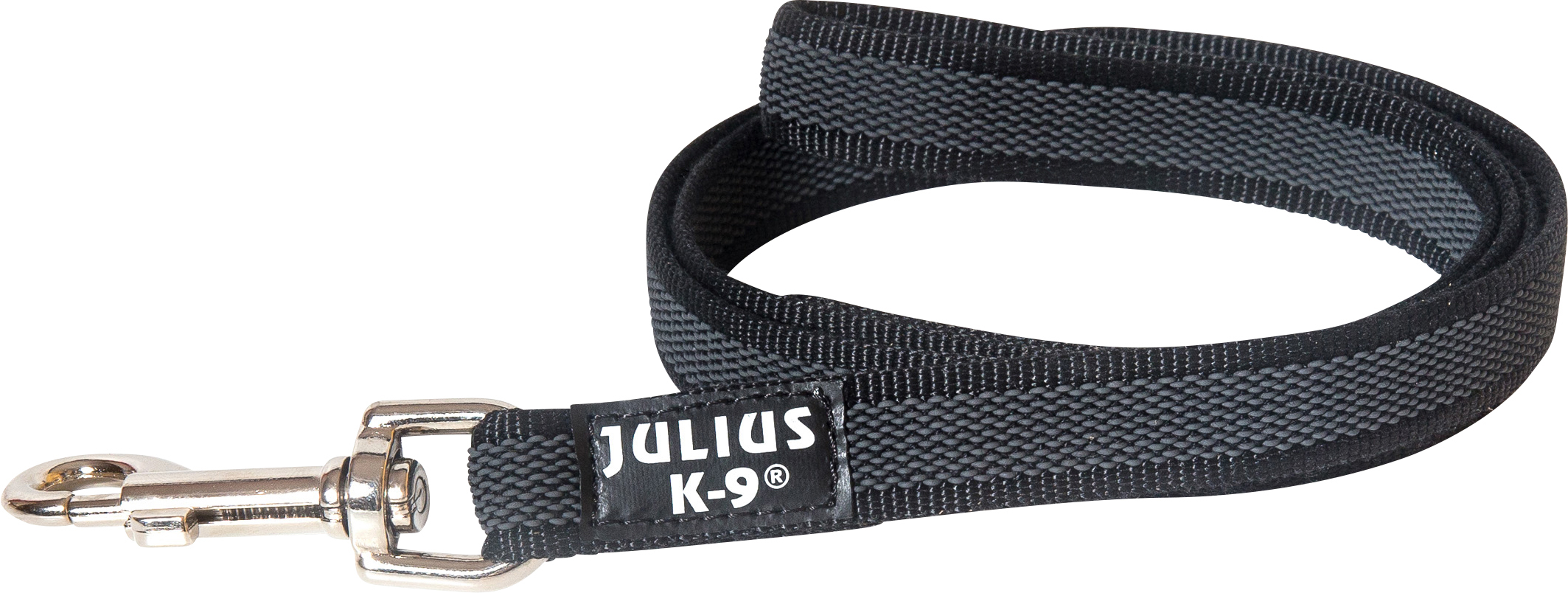 Julius-K9 IDC Color&Gray Super-Grip Koppel med Handtag, - Svart/Grå, 10 m