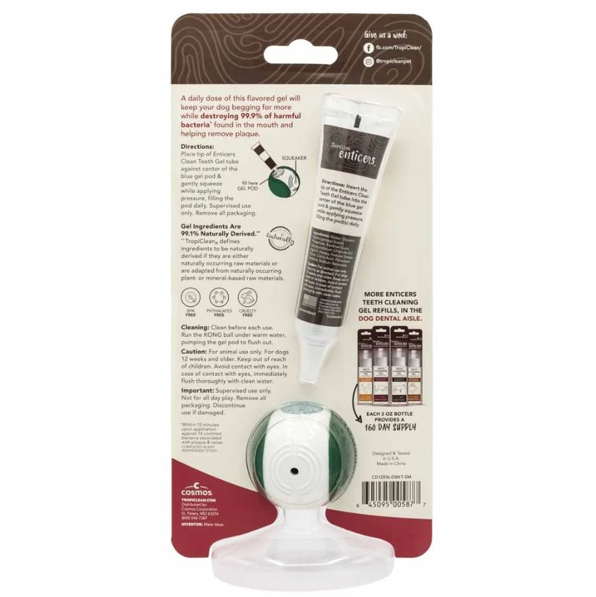 Kong Tropiclean Denta Ball Dental Cleaning for Dogs - L - cleans