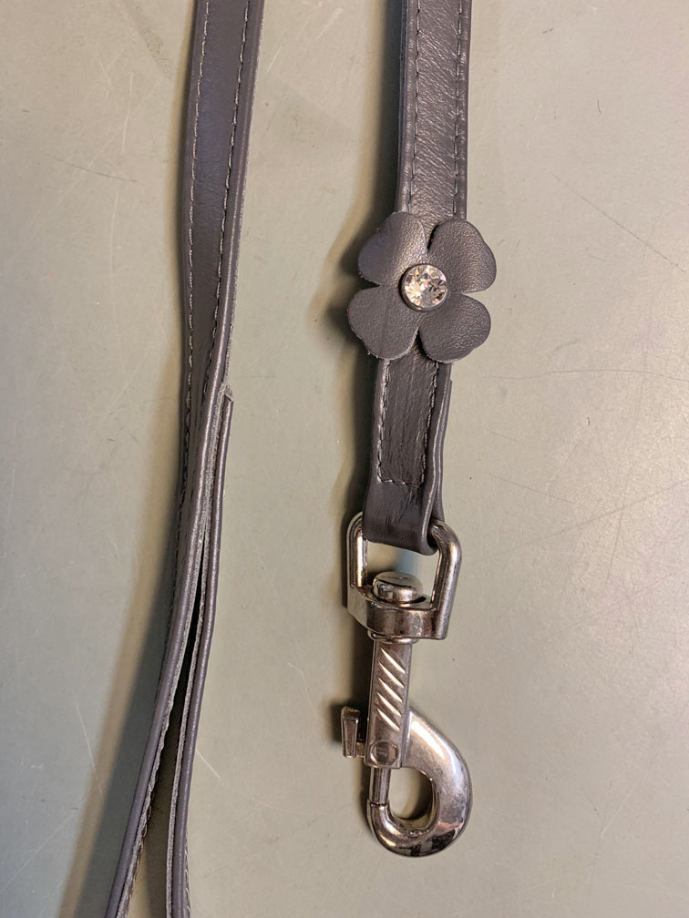 Martin Sellier Clover Leather Dog Leash 100 cm - Gray - only this copy - 3