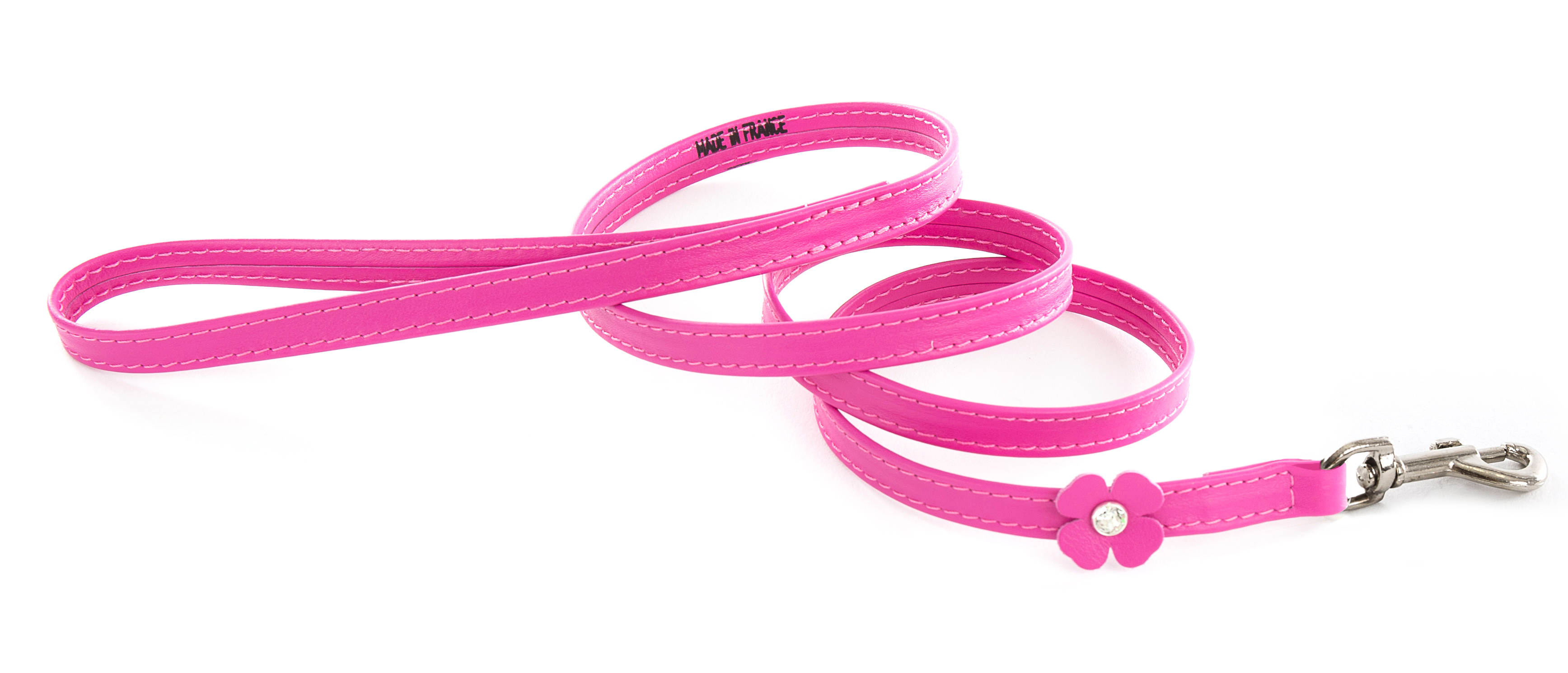 Martin Sellier Klöver Leather leash 100 cm- Fuchsia - only this copy
