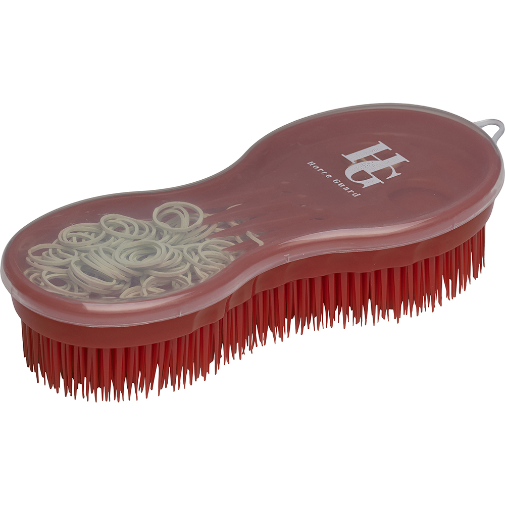 Horse Guard Piggborste Multi Brush med Flätkam Röd, onesize
