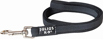 Julius-K9 Color & Gray Super Grip Talutushihna Kahvalla, 14 mm. - Black/Grey, 1 m