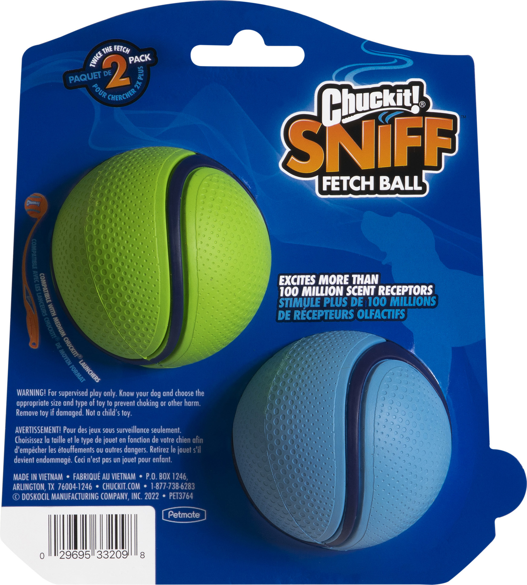 CHUCKIT Sniff Koiranlelu 2 Pack - Pekonin & Maapähkinävoin Tuoksulla - 3