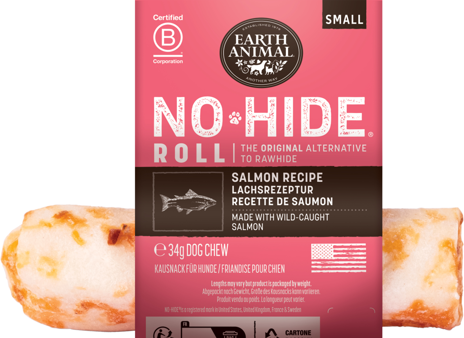 Earth Animal No-Hide Chew Bone - Salmon, L