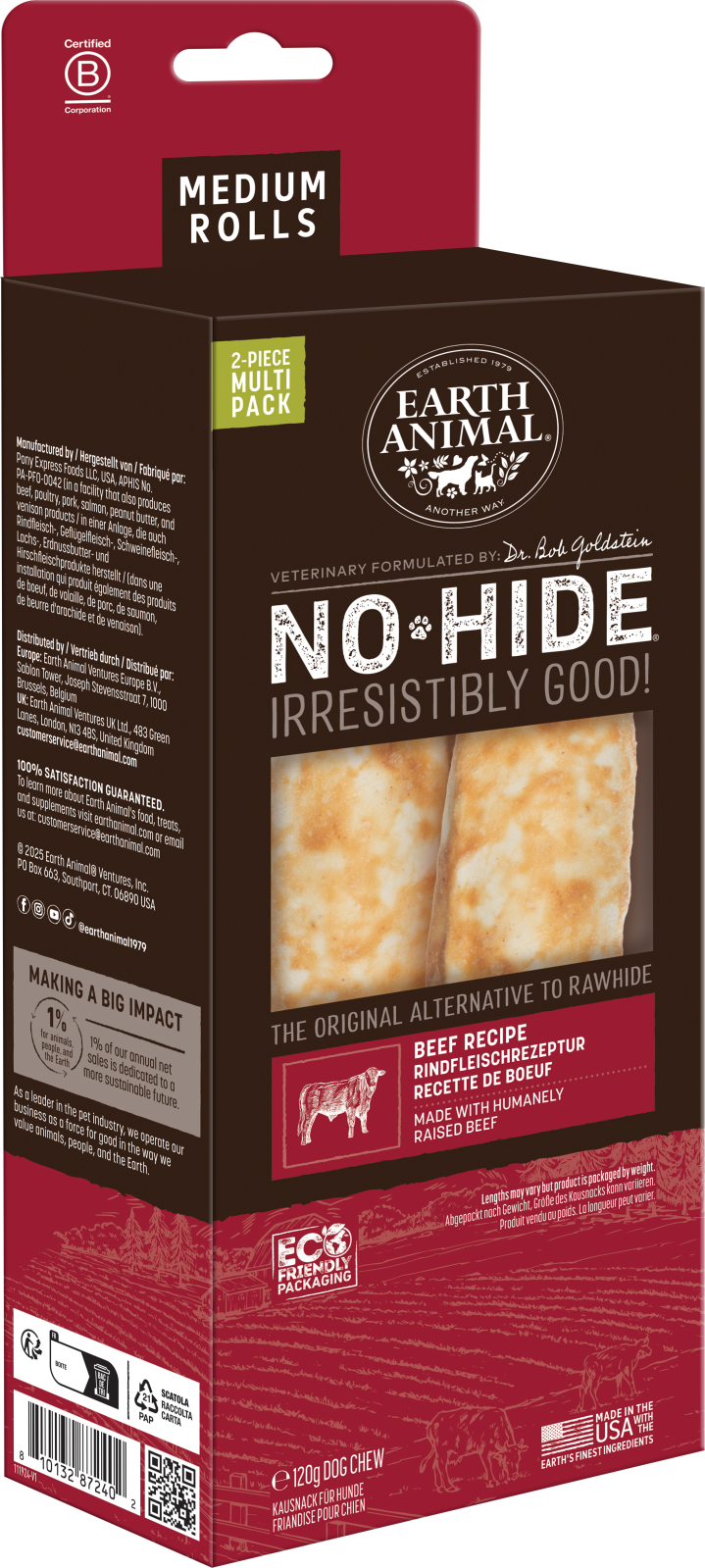 Earth Animal No-Hide Chew Bone 2-Pack - Beef, S - 3