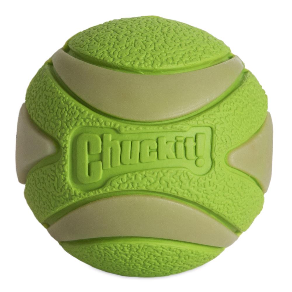CHUCKIT Max Glow Ultra Squeaker Bold Hundleksak - Grön