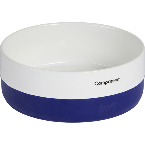 Companion keramik matskål med silikon - Blå (1 l)