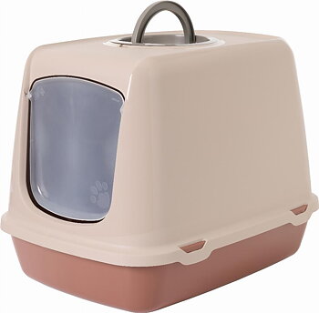 Savic Oscar Litter Box  - Champagne Pink/Tuscan Red 50 cm