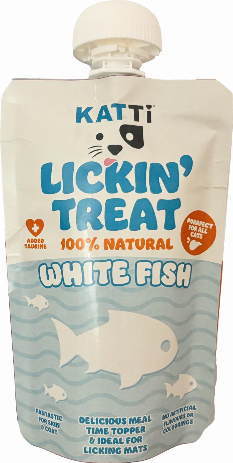 Katti Lickin Treat Kattgodis (Valkoinen Kala)