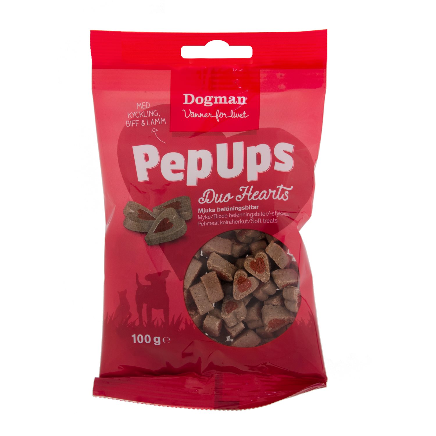 Preview of Dogman Pep Ups Duo Hearts 100g