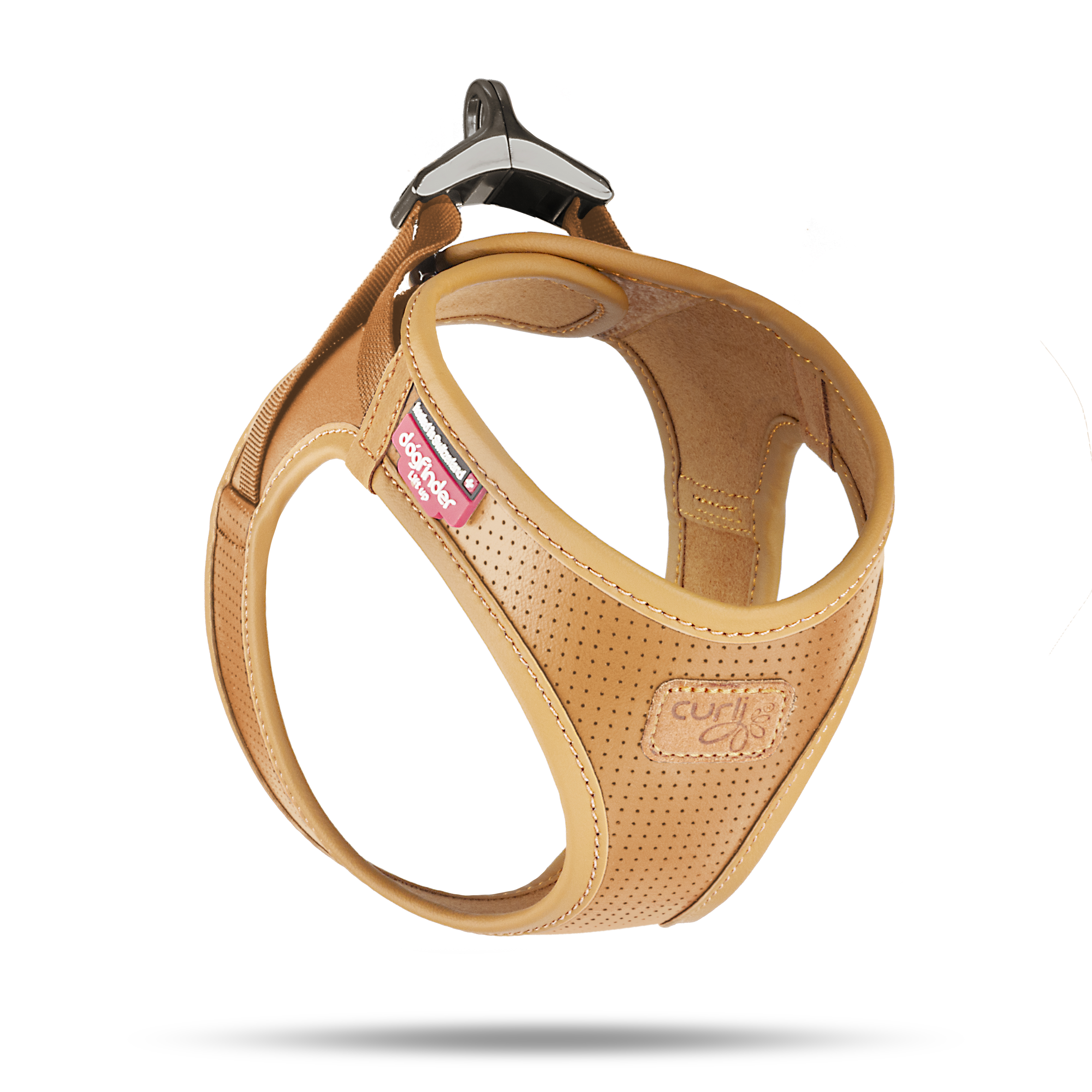 Curli Apple Leather Vegan Dog Harness - Brown, 3XS - 2
